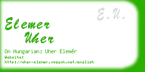 elemer uher business card